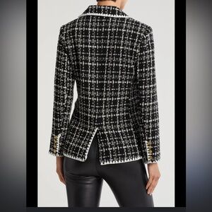 Laundry By Shelli Segal Black and White Plaid Blazer Size XS